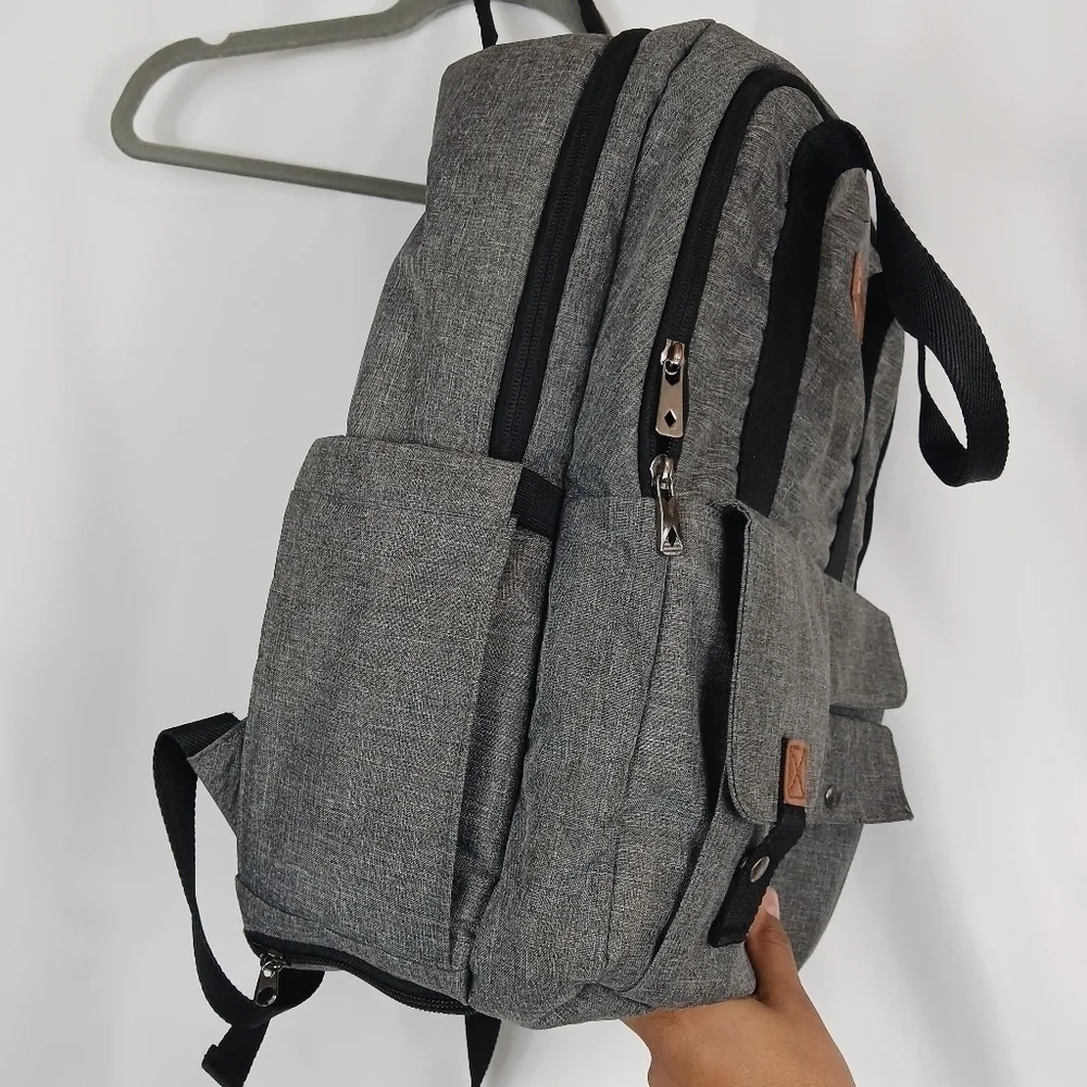 TEBEL Large Capacity Baby Diaper Bag Backpack Multi-Functional Gray